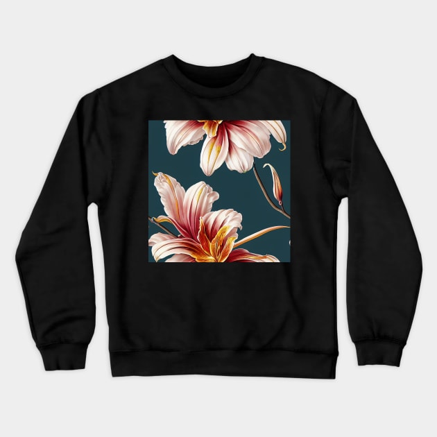 Vintage Abstract Floral Design Crewneck Sweatshirt by VintageFlorals